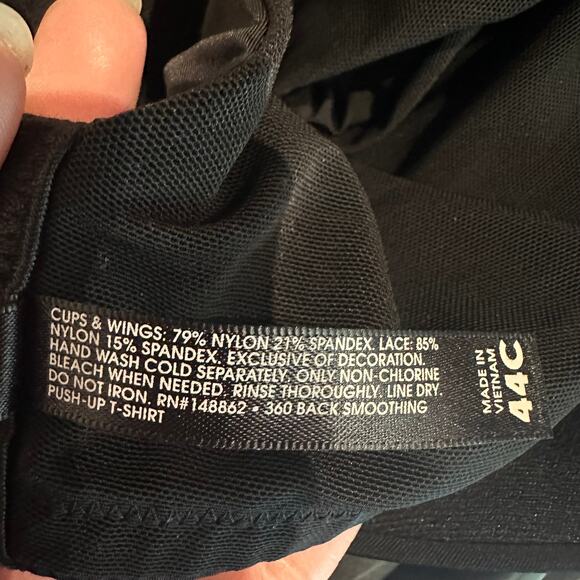 Torrid Curve Size 44C Black Back Smoothing Push Up T-Shirt Bra Foundation - Picture 3 of 6